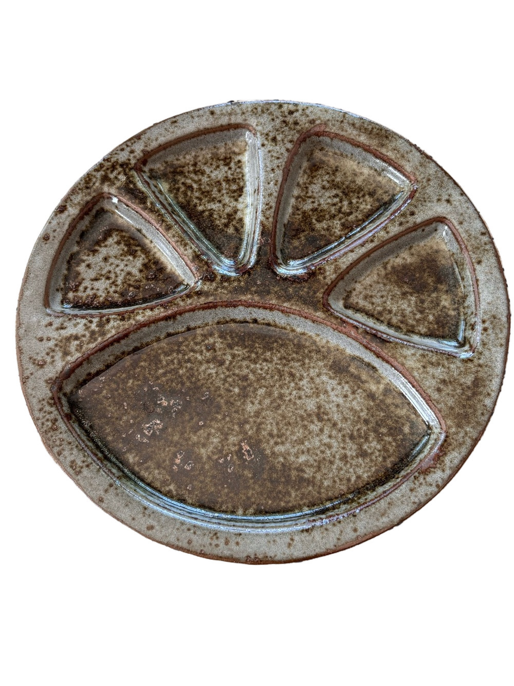 Atelier Thierry & Chantal Robert French Studio Pottery Divided Stoneware Plate